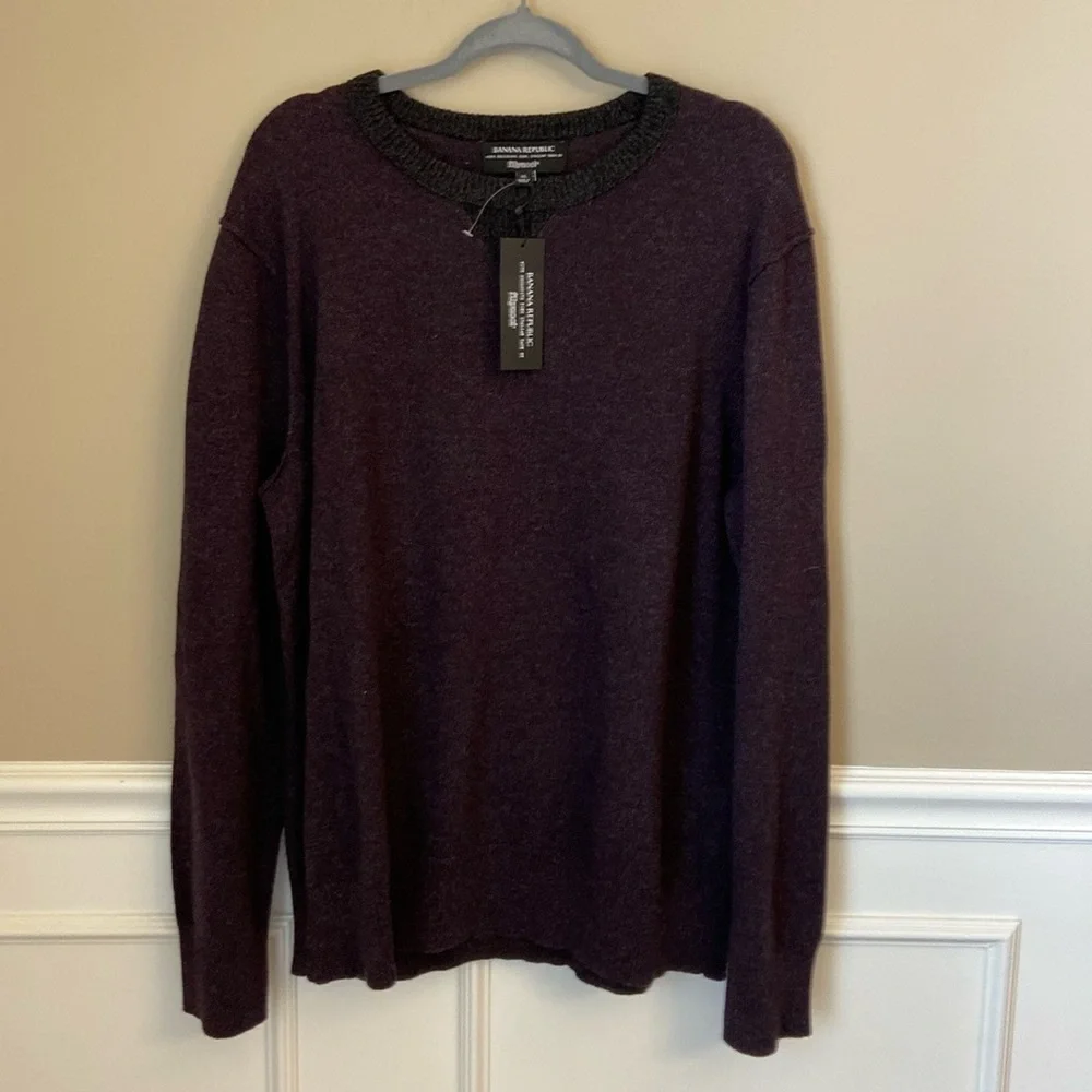 NWT Men’s Banana Republic Crew Neck‎ Sweater with Filpucci Yarn Wool Sweater-XL